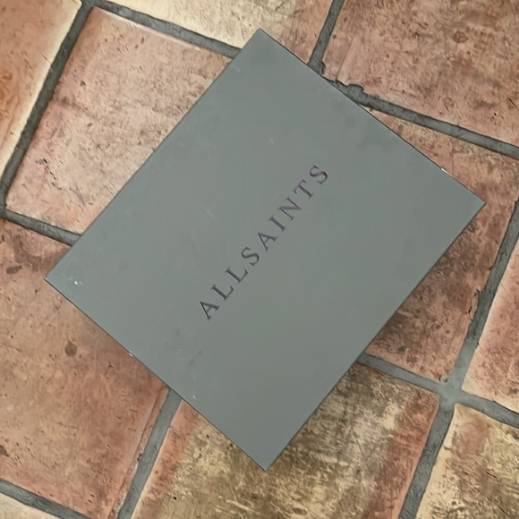 New ALLSAINTS Ria Black Size 11 Leather Croc Embossed Ankle Boots MSRP$379 - Picture 11 of 12